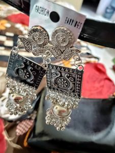 Black Silver Color Jhumki