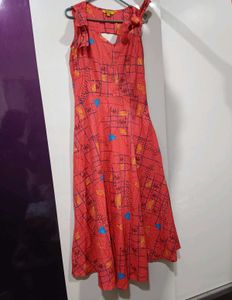 Pink Printed Dress👗