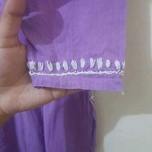 Chikankari Lavender Kurta