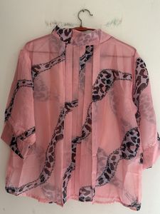 Pink Animal Print Top