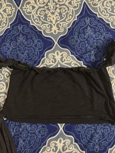 Black Sheer Net Sleeves Top