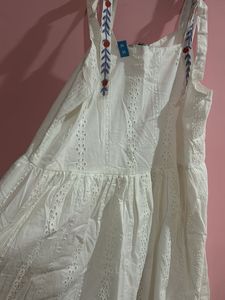 ZUDIO White Dress SCHIFFILI PRINT
