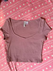 Ribbed Sweetheart Neck Top