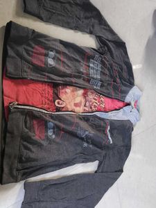 Graphic Print Zip-Up Jacket