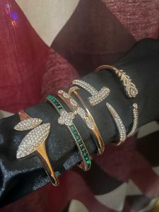 Gold &amp; Rhinestone Bangle Anti Tarnish