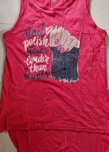 A Round Nack Rose Coloured Tshirt