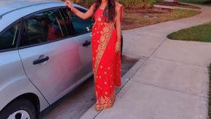 Elegant Gazri Colour Saree