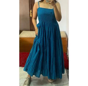 Blue Tiered Dress