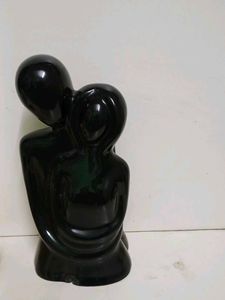 Black Abstract Lovers Sculpture
