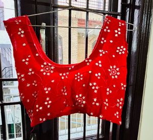 Red Embroidered Lehenga Choli And Dupatta