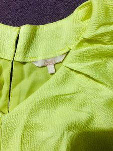 Lime Puff Sleeve Mini Dress
