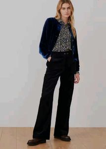 Vintage Velvet Collarless Jacket