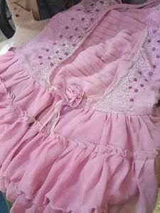 Pink girl gown baby pin
