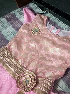 A beautiful pink long frock for festival
