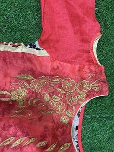 Elegant Red and Floral Kurti Set