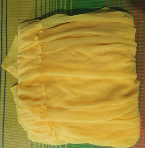 Elegant Yellow Mirror Work Gown – XXL Size