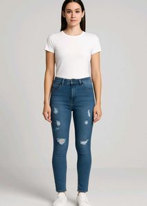 Ripped High-Waisted Skinny Jeans