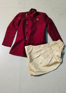 Beautiful Maroon Colour Boys Party Wear Suit