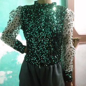 Sequins Party Wear Crop Top