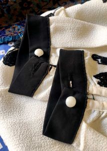 Embroidered Long Sleeve Cut-and-Sew Blouse