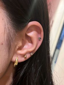 Gold and Silver Small Chunky Hoops -