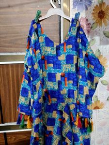Patterned Blue &amp; Orange Tank Top