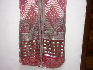Peach &amp; Pink Heavy Embroidered Sharara Set | Festi