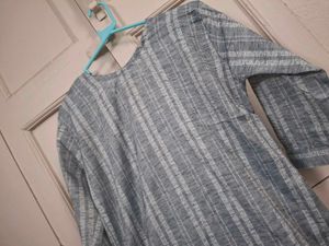 Striped Grey Kurta