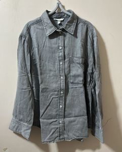 H&amp;M Grey Lyocell Denim Shirt