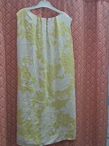 Yellow &amp; White Sleeveless Dress