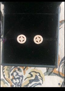925 Silver Earrings Rose Gold Plated