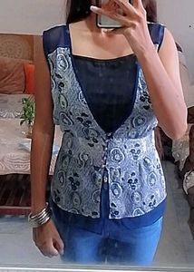 Paisley Print Sleeveless Top