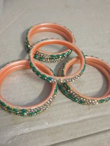 Bangle Set - Peach and Green