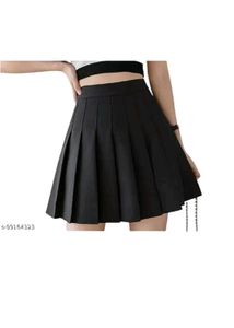 Black Pleated Mini Skirt