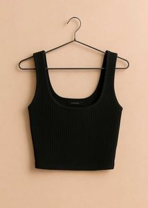 Topshop Black Ribbed Tank Top