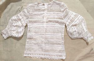 Lace Blouse with Balloon Sleeves