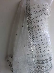 White Sequin Dress Material