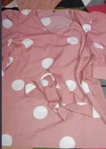 Neo Queen Pink Polka Dot Top For Girls