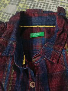 Benetton Plaid Shirt