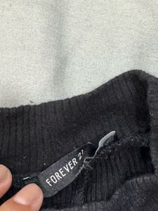 Black Forever 21 Ribbed Bodysuit