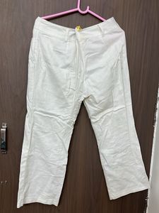 Pure Cotton White Comfy Pant For Waist 34