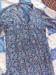 Blue Floral Print Top