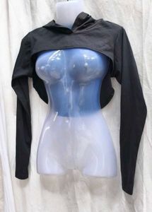 402011. Black Cropped Hoodie