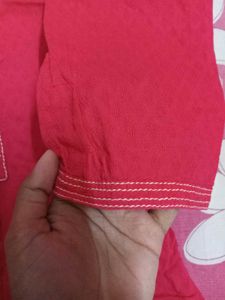 Peach pink Embroidered Kurta