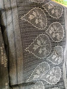 Elegant Gray &amp; Silver Sari