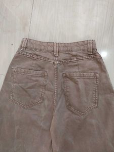 Washed Brown Straight Pants