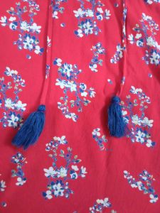 Red Floral Print Top