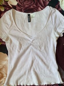 Fitted Ribbed V-neck H&amp;M Top