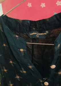 Middle Cut Black Kurti