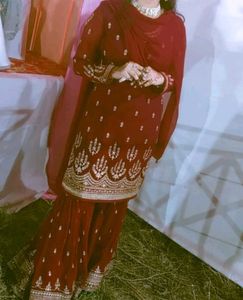Garara Dress Maroon